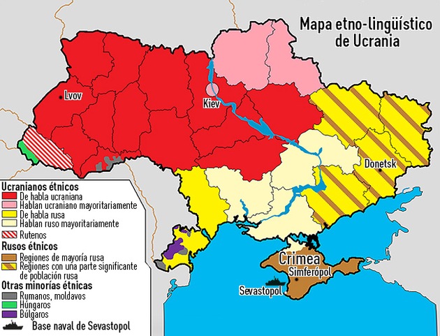 Las diferencias etnolingüísticas son aprovechadas por Occidente y Moscú para desgarrar Ucrania